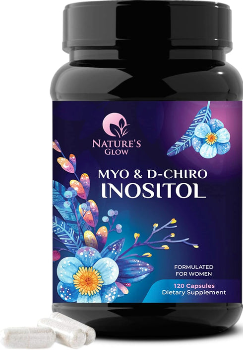 Myo-Inositol & D-Chiro Inositol Blend | Hormone Support for Women | Premium 40:1 Ratio, Ovarian Health Support | Myo Inositol Vitamin B8 | Inosito...