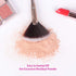 Fan Makeup Brush For Highlighter, Blush, Flutty&Powder Cosmetic Tool w/Long Handle& Anti-Champagne Gold Brush...