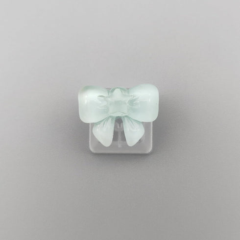 Personalized Cute Bowknot Transparent Keycap Handmade OEM Profile Keycap Base DIY Custom ESC Backlit Keycap for Mechanical Keyboard MX Switch (Blu...