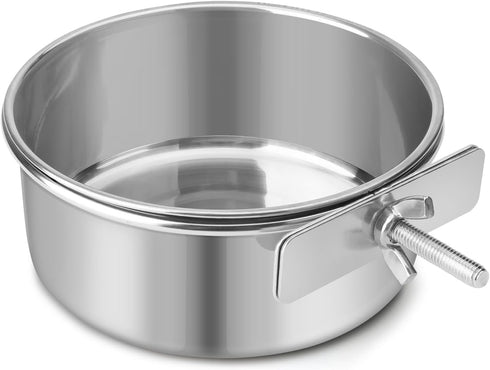 Dog Bowl Stainless Steel Pet Hanging Food Water Bowl Cage Feeding Cup Feeder for Dogs Cats Rabbits Birds Small Animal (Medium)...