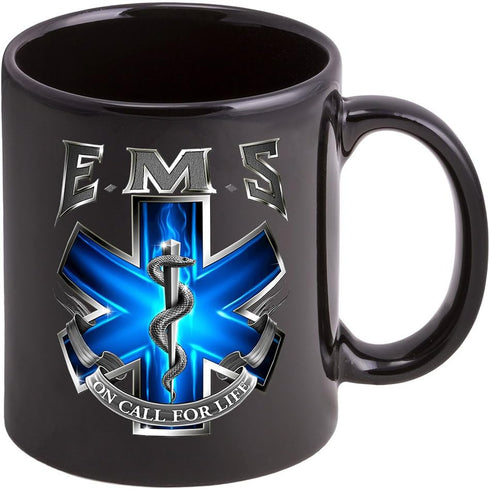 Erazor Bits Coffee Cup with On Call for Life EMS - EMT Logo Stoneware Mug (Single)...