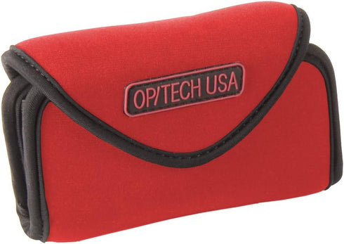 OP/TECH USA 7302264 Snappeez-Large, Wide Body Horizontal Neoprene Pouch for Camera (4.5 x 2.5 x .75 - 1.25 Inch) (Red)...