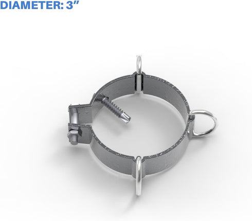 E&K Sunrise 3" Diameter D-Ring Clamp for Sun Shade Sail Pole Accessories, Sun Shade Sail Pole, Canopy Support Poles...