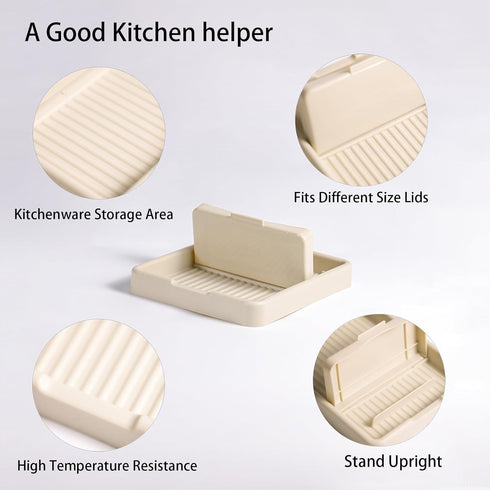 2 Pcs Spoon Holder for Kitchen Counter, Spoon Rest Holder for Stove Top, Spoon Rest with Lid Holder, Cooking Spoon Holder, Spatula Holder for Coun...
