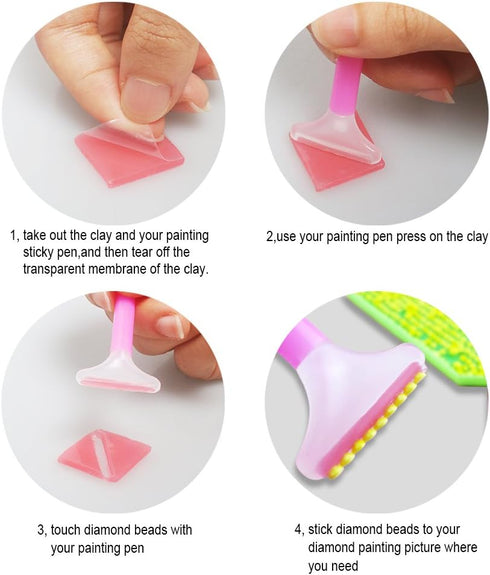60 Pcs 5D Diamond Painting Glue Clay, Environmental DIY Painting Glue Clay Diamond Painting Glue Clay Wax Embroidery Cross-Stitch Painting Set Too...