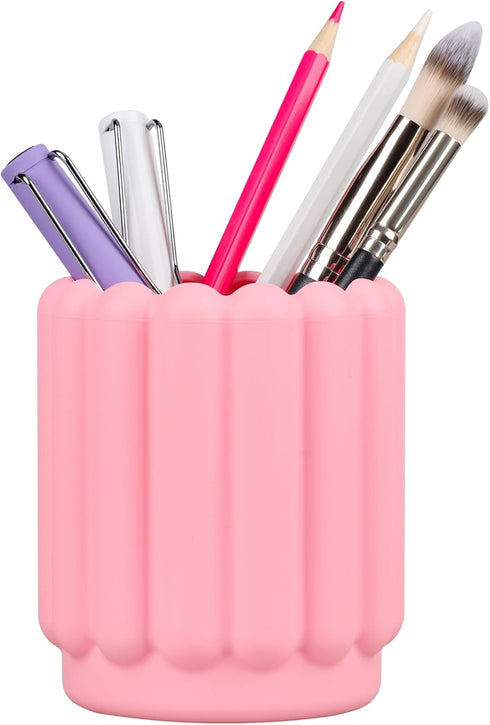 Silicone Pen Holder, Pencil Holder Cute Pens Cup for Desk for Kids Office Decor Desk Accessories Pen Pot Desk Organizer (Pink)...