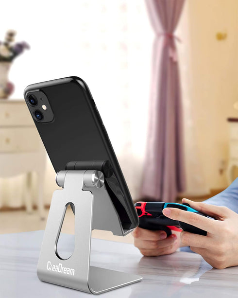 CreaDream Adjustable Cell Phone Stand, Phone Stand, Cradle, Dock, Holder, Aluminum Desktop Stand Compatible with Phone Xs Max Xr 8 7 6 6s Plus SE ...