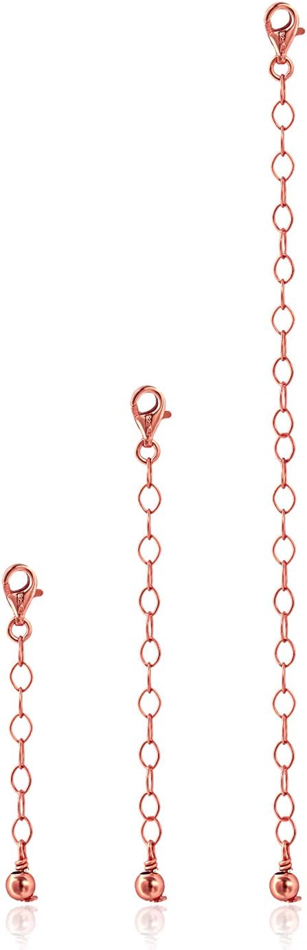 SEA OF ICE 3 Pieces Set Sterling Silver Extenders Chain for Necklace Bracelet Anklet, 1" 2" and 4"...