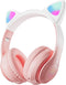 Kids Headphones, Bluetooth Wireless Headphones for Kids Teens Adults, Over-Ear Bluetooth Headphones with Microphone, Cat Ear Headphones for Girls ...