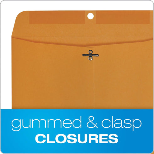 Columbian 9 x 12 Clasp Envelopes, Gummed, 24 lb Kraft Multipurpose Envelopes for Mailing, Storing or Filing Documents, 25 per Pack (COLO340)...