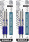 (2) Zebra F-402 Ballpoint Stainless Steel Retractable Pen, Fine Point, 0.7mm, Blue Ink, 2-Count (29222)...
