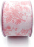 Designer’s Shop Rose Floral on Cream Wired Edge Ribbon 2.5” x 10 Yard for DIY Crafting, Home Décor Flower Arrangement (Pink)...