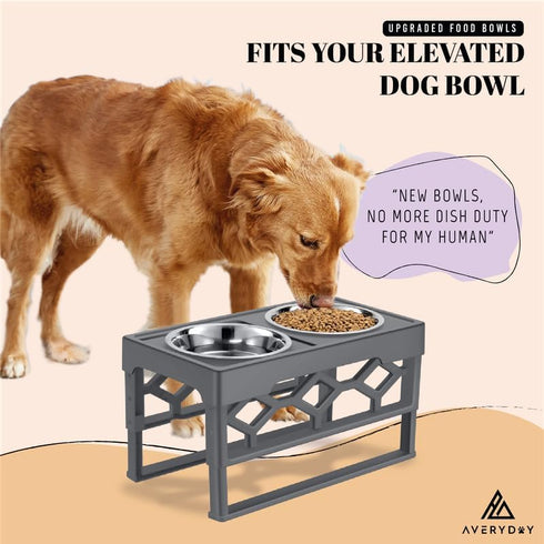25oz Stainless Steel Dog Bowls Set 2 Pack for Replacement Dog Bowl for Stand, 3.1 Cups Metal Dog Bowls with 1.89 inch Deep, Dog Water Bowl for Rai...