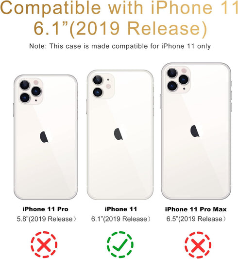 Cute Cat iPhone 11 Case - 6.1 Inch Yellow Cat Pattern iPhone Case, Non-Slip Pattern Design and Shock Absorption, Soft Silica Gel Frame Support Bla...