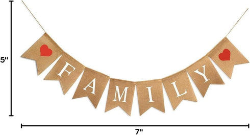 Family Banner Burlap Bunting - Family Reunion Sign & Photo Booth Props for Adoption & Reunion Party Decorations...