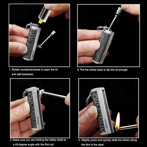 Permanent Match, Keychain Flint Metal Matchstick Fire Starter, Waterproof Emergency Flint Fire Starter for Outdoor Camping Survival,Great Gift...