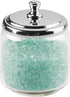 iDesign York Bathroom Vanity Glass Apothecary Jar for Cotton Balls, Swabs, Cosmetic Pads - Clear/Polished Lid,Small...