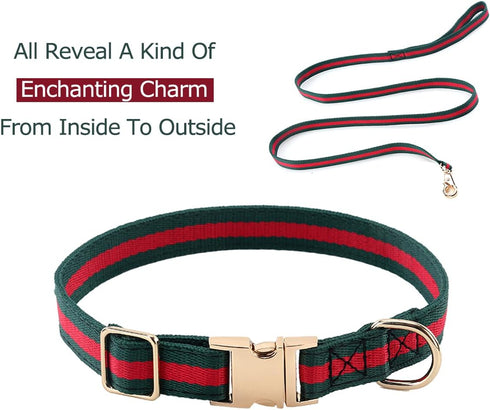 Elegant Dog collar and Leash, Durable Soft Pet Collars Leashes,Luxury Dog Collars and Dog Leashes Set Packing Gift for Puppy Small Dogs...