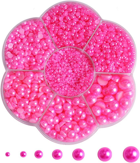 5700 Pcs Peach Half Pearls for Crafts & Nails Art - Flatback Pearls for Makeup & DIY Accessories - 2/3/4/5/6/8/10mm...