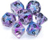 Dice DND Dice Set RPG Glitter Dice Fit Dungeons and Dragons D&D Pathfinder MTG Role Playing Games Polyhedral Dice Transparent Dice with Purple & B...