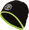 Klein Tools 60391 Knit Beanie, Thermal Fleece Winter Hat, Windproof, Fits under Helmets, Black with High-Visibility Yellow Band Trim...
