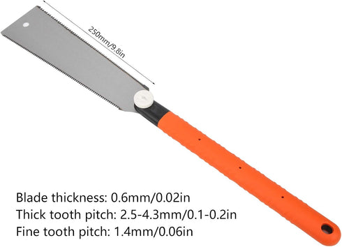 Japanese Pull Saw, Hand Saw, 10Inch Double Edge Straight Saw, Two-sided Tooth Long Handle, Shape Blade, Practical Manual Tool for Woodworking...