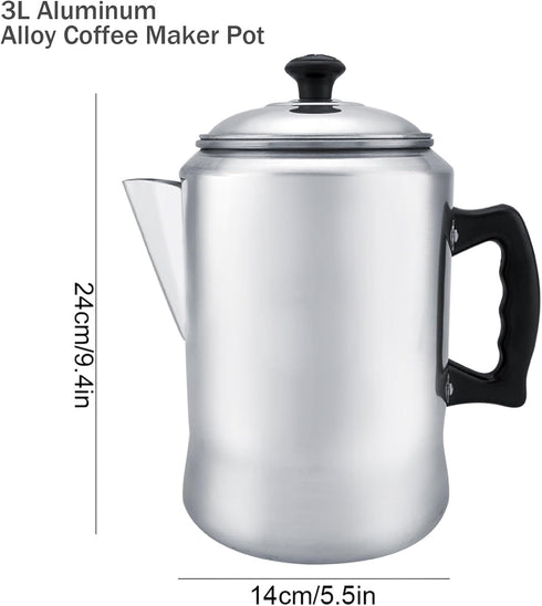 Serlium Aluminum Alloy Coffee Percolator Coffee Maker Pot Percolator Tea Kettle Stove Top Coffee Percolator with Lid for Home Outdoor...