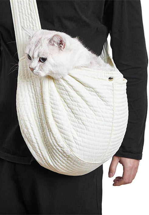 Asixxsix Dog Sling Carrier, Breathable Hand Free Safe Pet Sling Carrier Soft Comfortable Durable Cat Sling Carrier with Widen Shoulder Strap for O...
