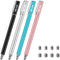 METRO Universal Stylus Pens for Touch Screens - High Sensitivity Capacitive Stylus Fiber Tips 2 in 1 Touch Screen Pen with 8 Extra Replaceable Tip...