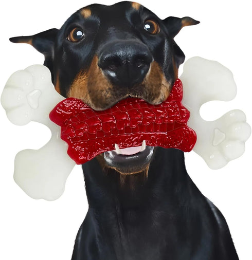 Dog Toys for Aggressive Chewers, Dog Toys for Large Dogs, Indestructible Dog Bones for Aggressive Chewers, Tough and Durable Dog Chew Toy, Real Ba...