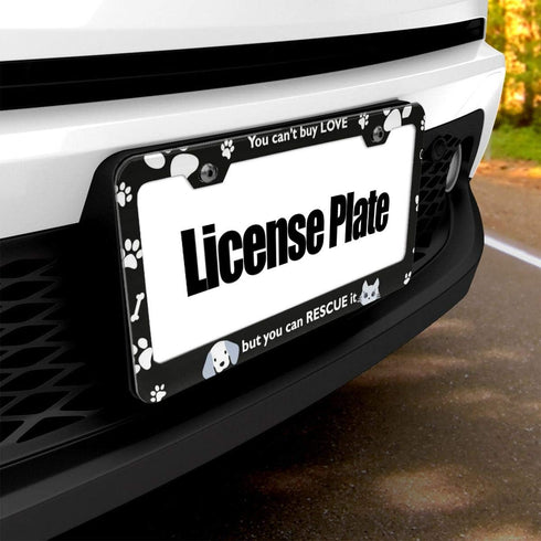 Cute Dog and Cat Paws License Plate Frame 2 Hole Kit Fits All US License...