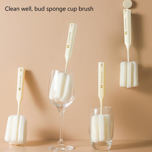 2Pcs Long Handle Bottle Brush Cleaner Flexible Reusable Bottle Cleaning Brush for Cups Mugs Water Bottles Wine Glasses Baby Bottles...