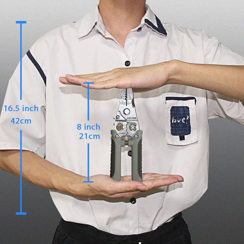 Wire Stripper, Multifunctional Wire Strippers Electrical with Cuts 8 10 12 14 16 18 20 22 AWG Cutter Pliers Splitter Winding Wires Cable Crimper C...