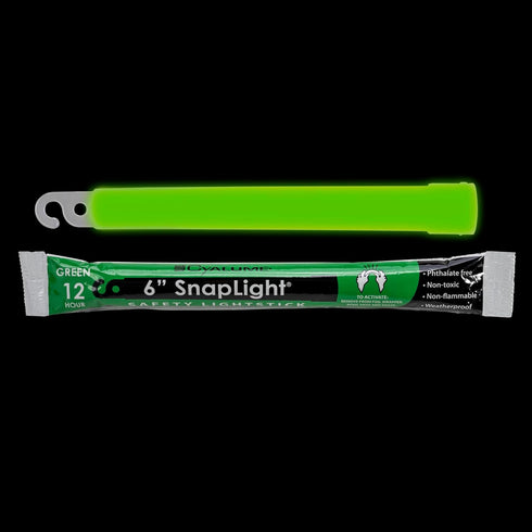 Cyalume Glow Sticks Military Grade Lightstick - Premium Green 6” SnapLight Emergency Chemical Light Stick with 12 Hour Duration , 10 Pack...