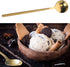 6 Pcs Coffee Spoons Stainless Steel Tea Spoons Round Dessert Spoons Long Handle Spoons for Hot Chocolate Ice Tea Latte Dessert Espresso Golden...