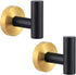 Angle Simple Black & Gold Towel Hook 2 PCS, Stainless Steel Bathroom Robe Holder, Round Coat Hand Towel Hanger, Wall Mounted...