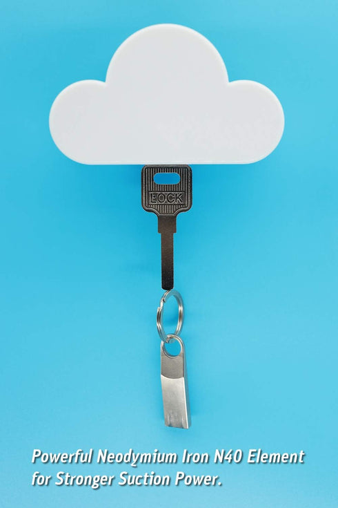 Meyerascal White Cloud Magnetic Key Holder for Wall, Strong Magnetic to Securely Hang Multiple Keys and Keychain, Novelty Cute Home Decorations, E...