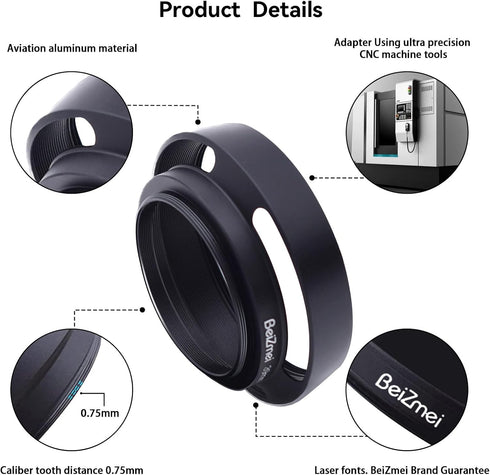 72mm Lens Hood,72mm Metal Camera Lens Hood Compatiable All Brands Ø Lenses with 72mm Filter Thread+72mm lens cap...