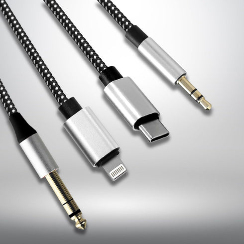 6.56FT MFi Certified Lightning to 1/4 Inch TRS Cable, Within 1/4 to USB C, 3.5mm to 1/4" TRS Adapter,DAC Chip Include, 3-in-1 Stereo 1/4 TRS Cable...