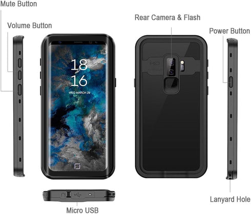 Case for S9 Plus Waterproof Case for Samsung Galaxy S9 Plus Waterproof Case, Built in Screen Protector Case for Samsung Galaxy S9 Plus Case of IP6...
