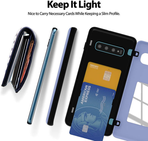 GOOSPERY Galaxy S10 Plus Wallet Case with Card Holder, Protective Dual Layer Bumper Phone Case (Lilac Purple)...