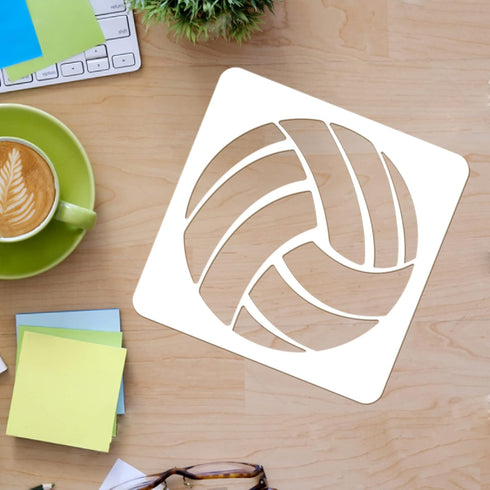 FINGERINSPIRE Volleyball Drawing Painting Stencils Templates 11.8x11.8 inch Plastic Stencils Decoration Square Reusable Stencils for Painting on W...