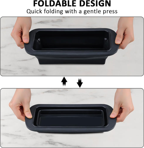 Silicone Bread Loaf Pan with Metal Reinforced Frame, Bread Pans for Homemade Bread, Foldable Loaf Pans, Non-Stick Silicone Baking Pans for Oven, S...