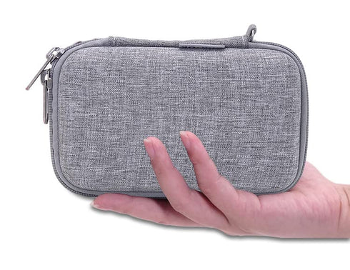 Hard Shell Nylon Diabetic Supplies Case, Mesh Pocket Organizers Travel Kits Storage Bag for Glucose Testing Kit Blood Sugar Monitor Lancing Device...