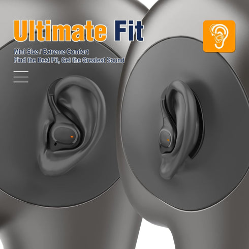 Wireless Earbuds with Earhooks for Small Ears, Deep Bass Stereo Wireless Earphones with Mic, IPX7 Waterproof, Noise Isolation, 3EQ Sound Settings,...