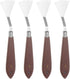 4pcs No.1 Palette Knives 33mm Width Stainless Steel Triangular Toothed Spatula Painting Pallet Knife with Wood Handle for Oil Acrylic Canvas Mixin...