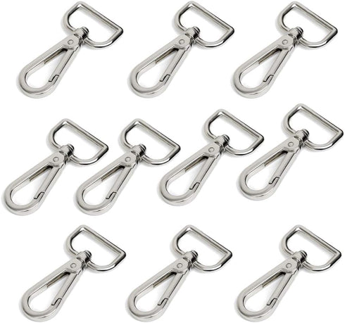 10 Pcs Swivel Clasps 1" D Ring Lobster Clasp Claw for Strap Push Gate Lanyard Swivel Snap Hook Clips?Silver)...