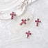 Crystal Cross Nail Charms - y2k Nail Crystal Cross Charms - Silver Crystal Cross Nail Art, 3D Pink Nail Cross Charms for DIY Designs Supplies...