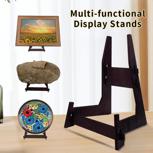 1 Pack 13 Inch Plate Stand, Wooden Display Stand Plate Stands for Display Decorative Picture Frame Stand, Easel Display Stand,Book Display Stand, ...