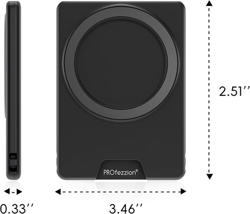 PROfezzion Magnetic Wallet with Double Magnets, Plastic Mag Safe Card Holder Slim Magnetic Phone Wallet Compatible with iPhone 15 14 13 12 Series ...